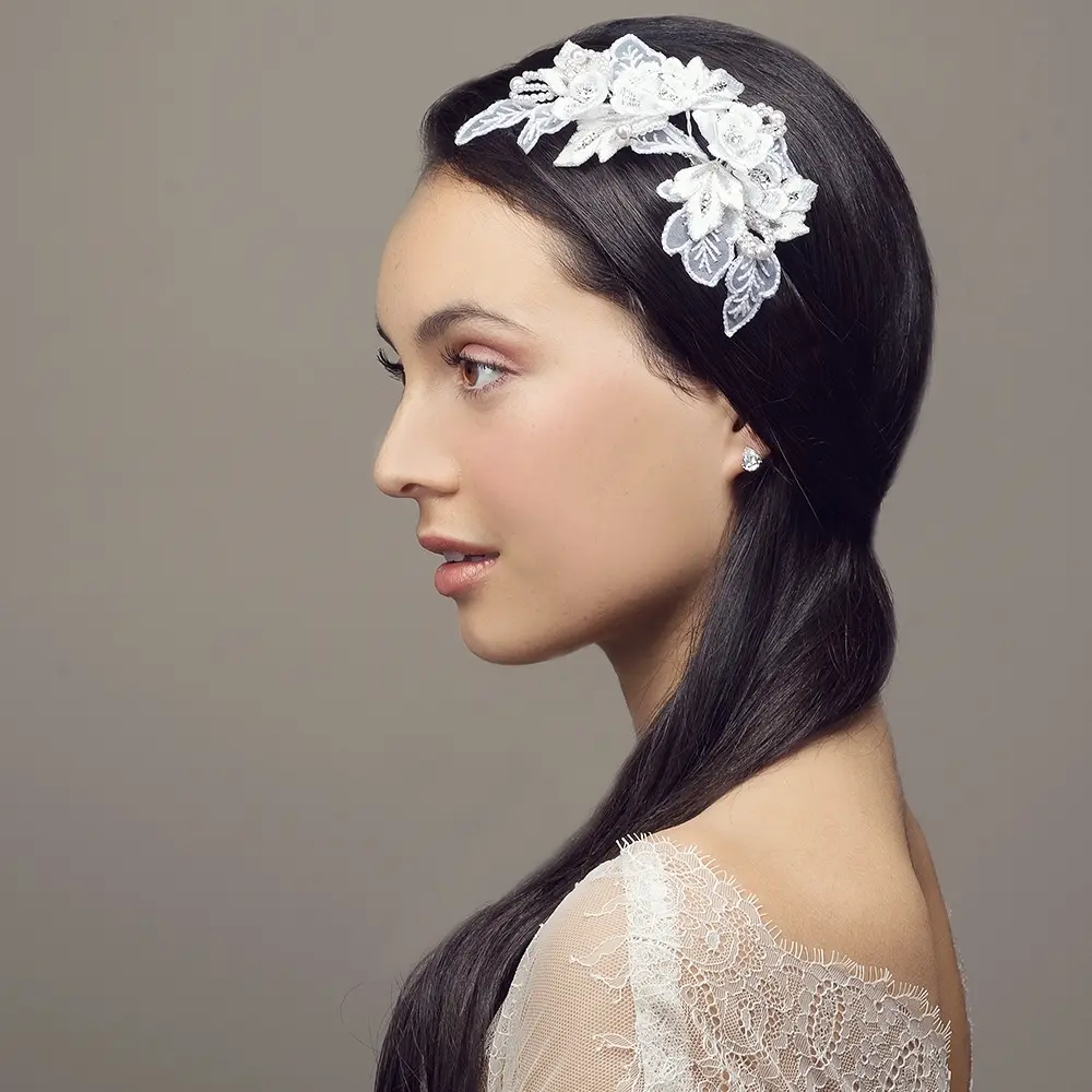 'Clementine' Bridal Hair Comb - White