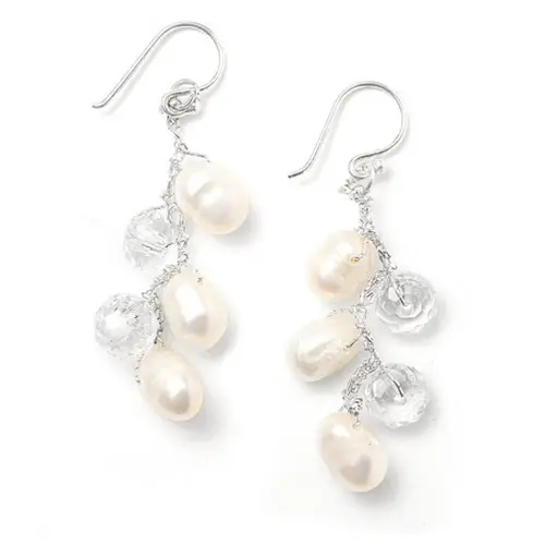 'Liliana' Freshwater Bridal Pearl Dangle Earrings