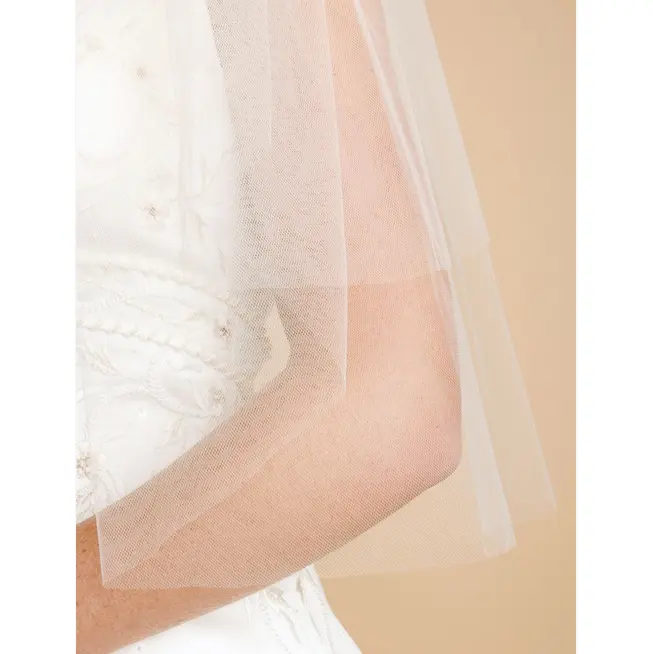 Two Layer Cut Edge Bridal Veils - White