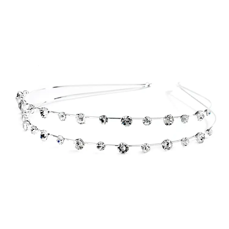 'Kate' Two-Row Headband with Round Crystals