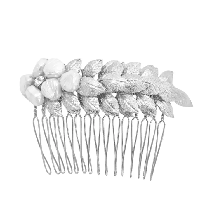 'Ocean Spray' Hand Wired hair comb Plated in Silver by 'Nestina'