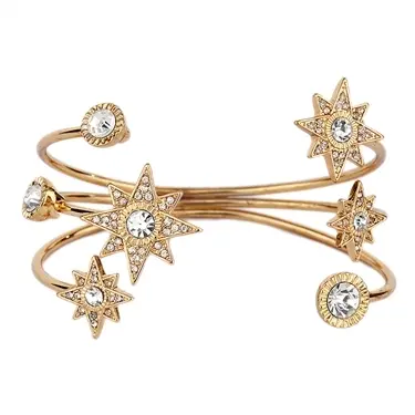 Celestial Stars crystal cuff in gold