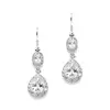 'Angela' CZ Earrings with Graceful Pears and Delicate Emerald Cut Dangles thumbnail