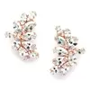 'Samantha' Shimmering Rose Gold Cubic Zirconia Marquis Cluster Earrings thumbnail