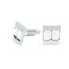 1. 'Duo' Silver Cufflinks In Clear Crystal thumbnail