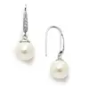 'Jolie' Vintage French Wire  Earrings with Ivory Pearl Drops in Silver thumbnail