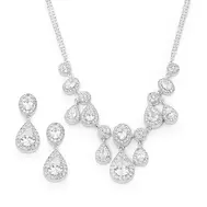 'Tahlia' Cubic Zirconia Chandelier Event Necklace and Earring Set