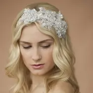 'Juliette' Sequin and Rhinestone Bridal  Headband - White