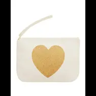 'Gold Heart' Makeup Bag - GOLD