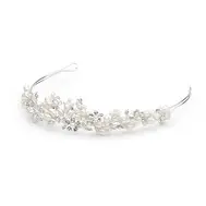 'Bella' Bridal Tiara with Freshwater Pearl Clusters