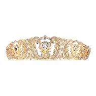 'Duchess' Vintage Wedding Tiara with Pavé Crystals in Gold