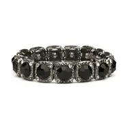 'Charlise' Bridesmaid or Event Stretch Bracelet with Jet Black Crystals