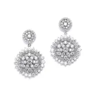 'Delilah' Vintage inspired CZ Bridal Earrings with Pave Drops