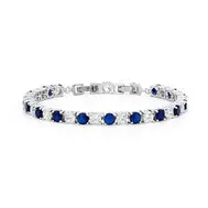 'Sapphire' Blue and Clear Crystal Tennis Bracelet.