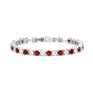 'Ruby' Red and Crystal Clear Tennis Bracelet