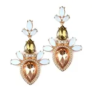 'Peach' Champagne Cluster Statement Earrings