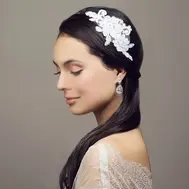 'Lila' Lace Wedding  Hair Comb - White