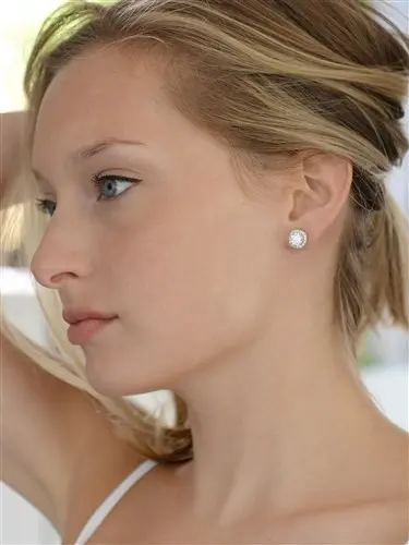 'LAUREN' CUBIC ZIRCONIA CUSHION STUD CLIP ON EARRINGS WITH ROUND CUT SOLITAIRE