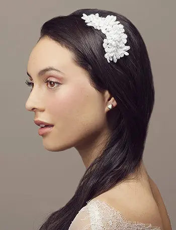 'CHLOE' BEADED LACE BRIDAL HAIR COMB - IVORY