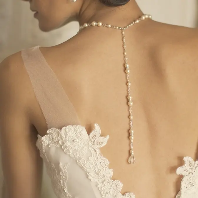 16113 elegant back necklace with ivory pearls crystals 2