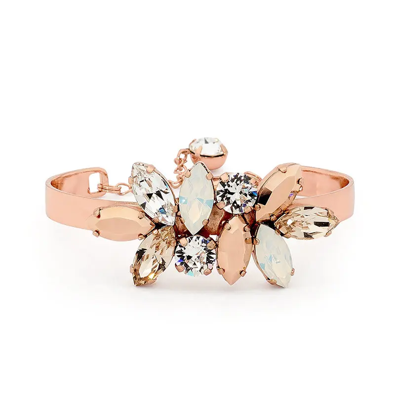 'Jen' Opal and Metallic Rose Gold Cuff in Rose Gold by Ronza George