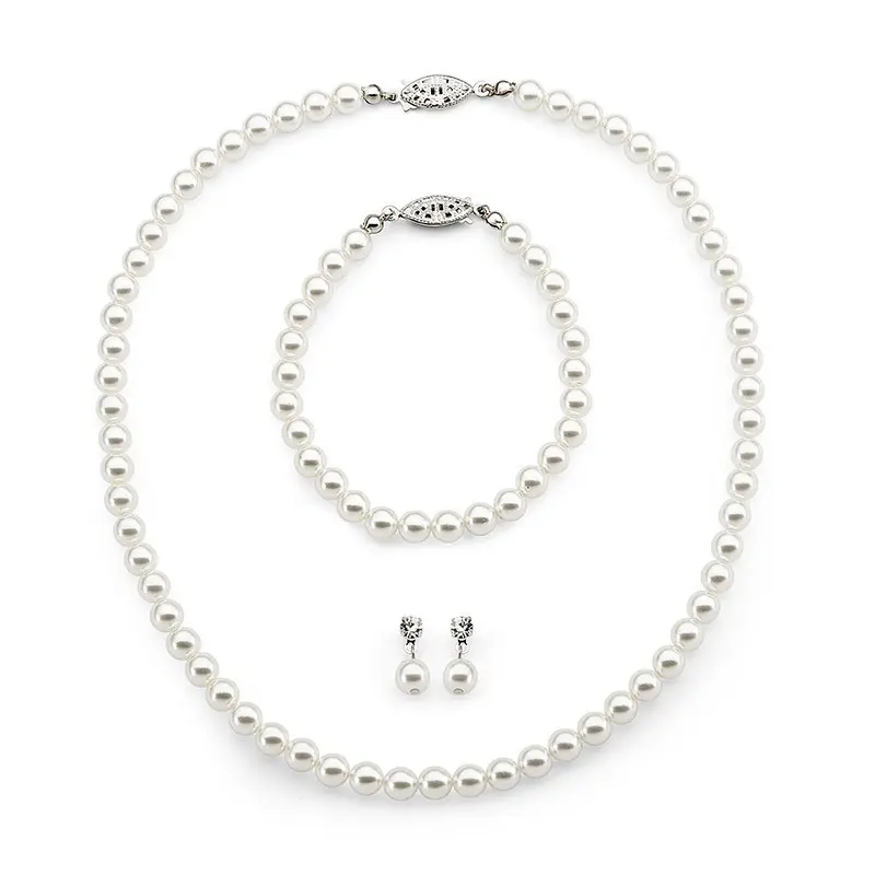 'Lacey' 3 Piece Pearl Set - Jewellery / Necklace Sets