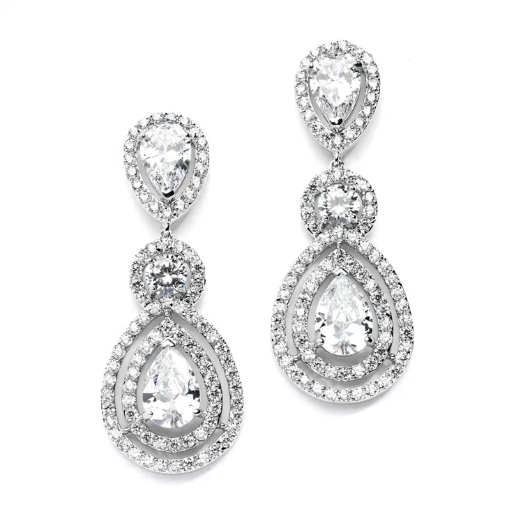diamond shape layered chandelier earring – Marlyn Schiff, LLC