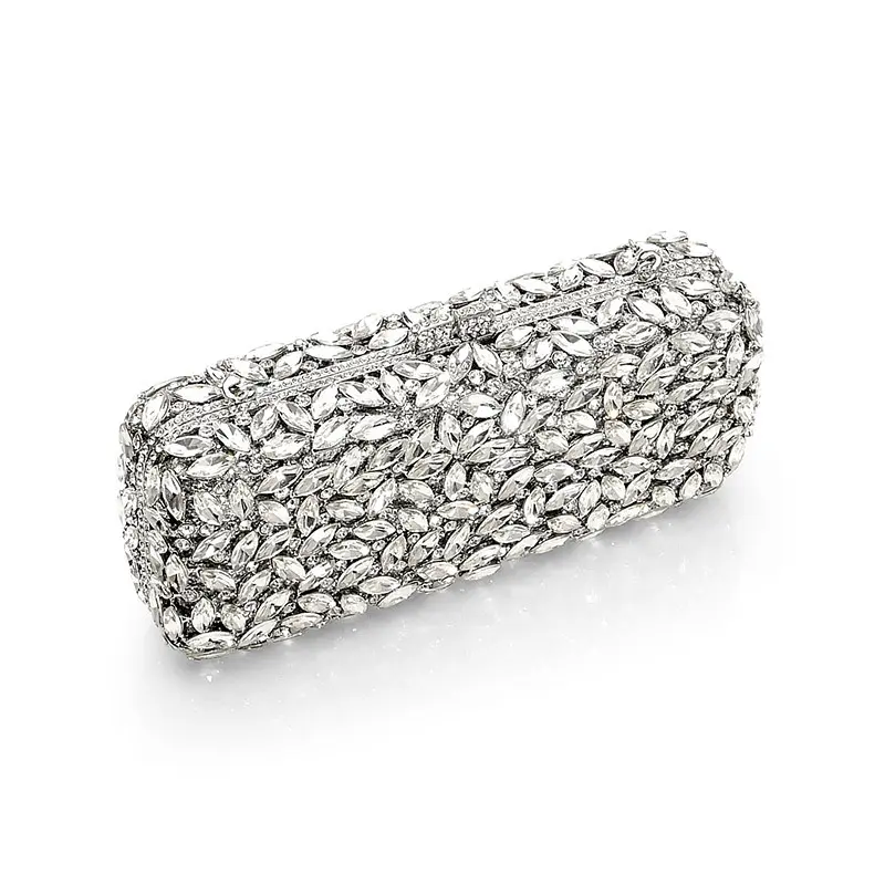 Silver crystal clutch 2025