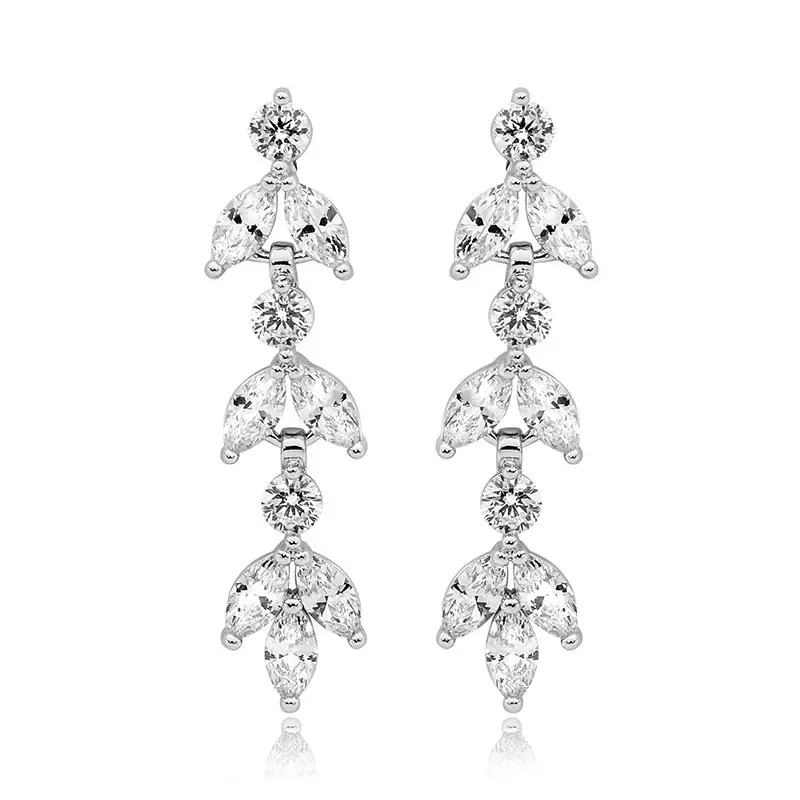 'Jenna II' - Delicate Cubic Zirconia Bridal & Event Earrings