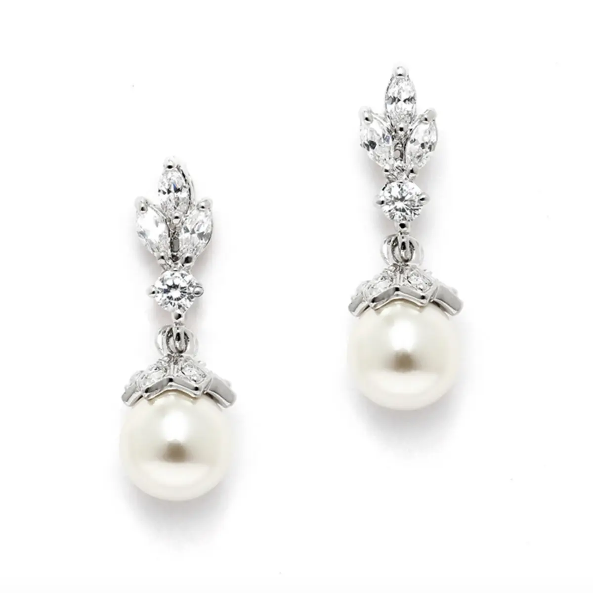 Baroque Pearls Floral Rhinestone Drop Wedding Earrings. Modern Bridal  Jewelry & Accessories in NYC — Jade Oi Studio