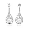 'Aria' Cubic Zirconia and Pearl Wedding Earrings thumbnail