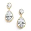 'Arabella' Cubic Zirconia Earrings - Gold Clip On thumbnail