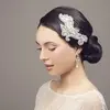 'Elkie' Rhinestone & White Pearl Bridal Hair Comb thumbnail
