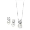 'Darby' Ivory Pearl & Cubic Zirconia Necklace & Earring Set thumbnail