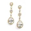'Sara II' Gold Plated Cubic Zirconia Event Earrings - Clip On thumbnail