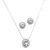 'Lilly' Cubic Zirconia Solitaire Round Necklace and Earring Set thumbnail