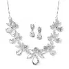 'Mia' Pear Shaped Cubic Zirconia Necklace and Earring Set with Delicate Chain thumbnail