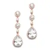 'Sara II' Rose Gold Pear-Shaped Drop Event Earrings with Pavé CZ thumbnail