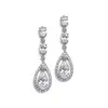 'Imogen' Dangle Earrings with Caged Cubic Zirconia Pear thumbnail