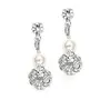 'Dainty' Wedding Earrings with Pearl & Rhinestone Crystal Balls thumbnail