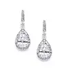 'Elke' Classic Cubic Zirconia Event Earrings with Framed Pear Drops thumbnail