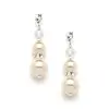 'Candice' Double Ivory Pearl Dangle Earrings thumbnail