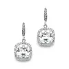 'Magnificent' Cushion Cut Cubic Zirconia Event Earrings in Silver thumbnail