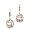 'Magnificent' Cushion Cut Cubic Zirconia Event Earrings in Rose Gold thumbnail