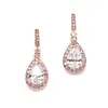 'Elke' Rose Gold and Cubic Zirconia Event Earrings with Framed Pear Drops thumbnail