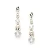 Pearl & Crystal Dangle Earrings - Creme Ivory Pearls thumbnail