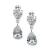 'Lydia' Pear Shaped Cubic Zirconia Drop Earrings thumbnail