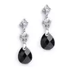 'Prague' Cubic Zirconia Earrings with Jet Black Crystal Drops thumbnail