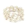 'Candice' Adjustable Coil Creme Ivory Pearl Wedding Bracelet thumbnail