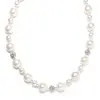 'Sophie' Pearl Wedding Necklace with Rhinestone Crystal Balls -  Golden Ivory thumbnail